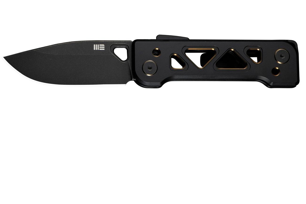 WE Knife Tyro WE24001-1 Blackwashed CPM 20CV, Black Golden Titanium, Snecx Tan design, zakmes
