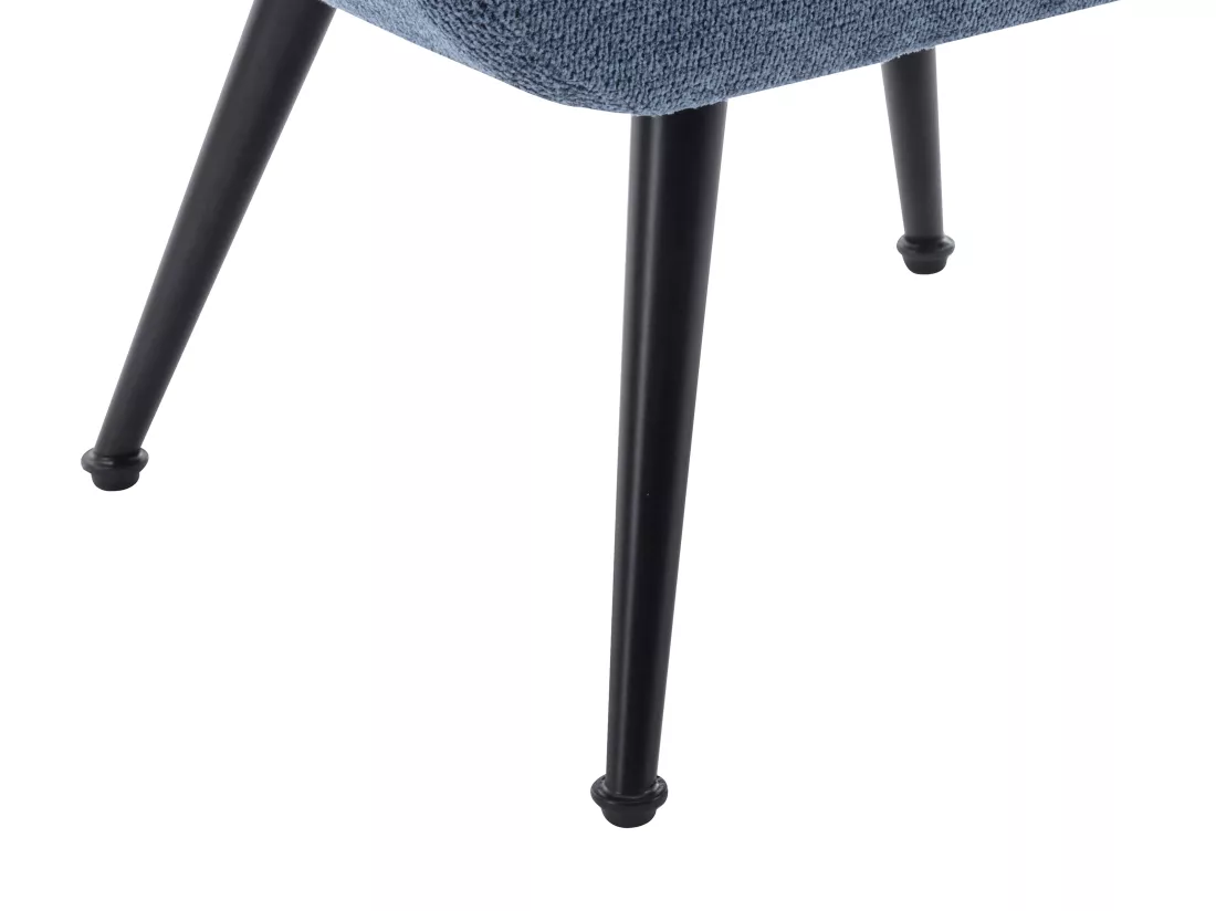 Fauteuil avec repose-pied en tissu bleu MARACAO
