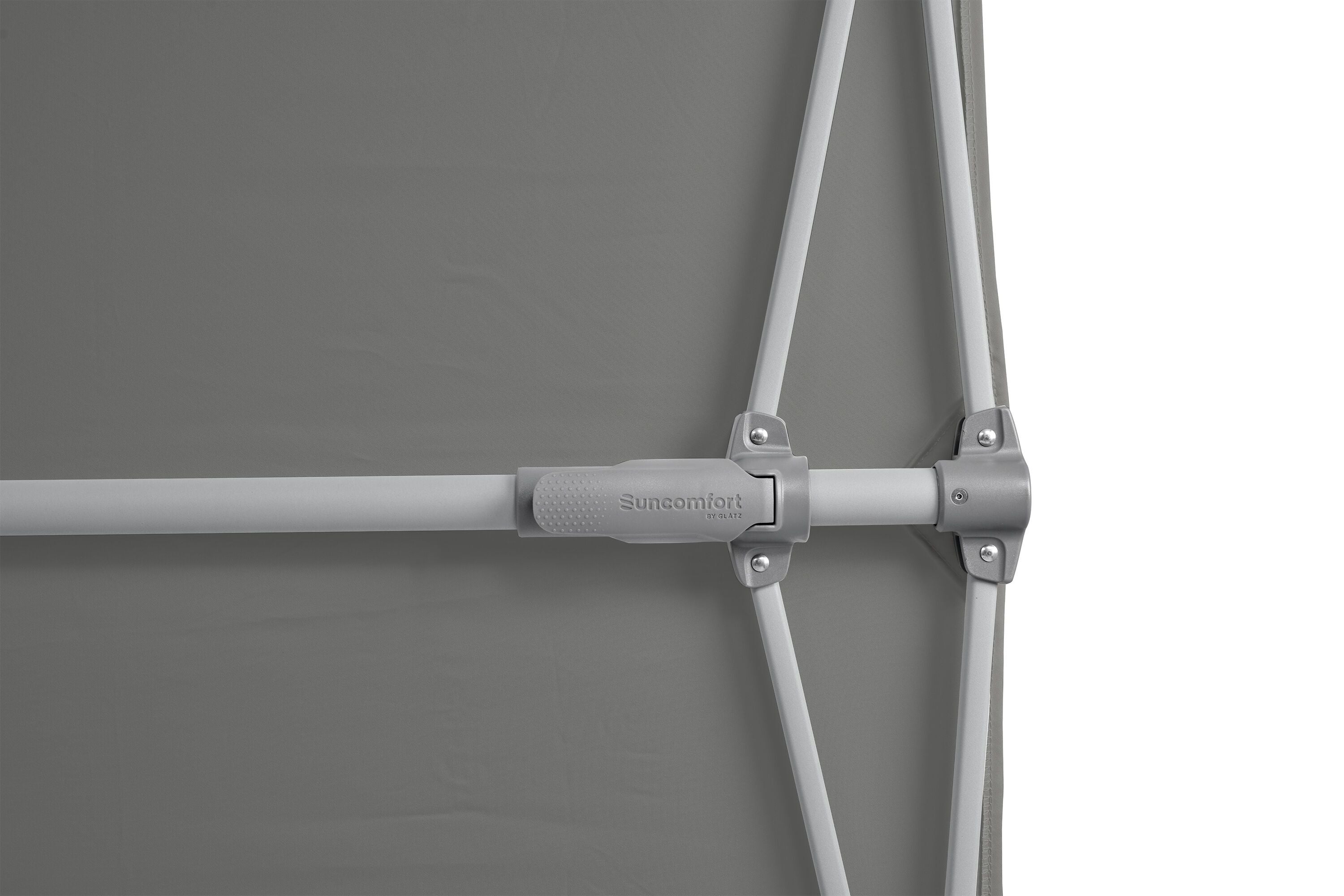 Suncomfort by Glatz FLEX ROOF III Sonnenschirm - Stone grey / B: 194.0 cm x T: 140.0 cm
