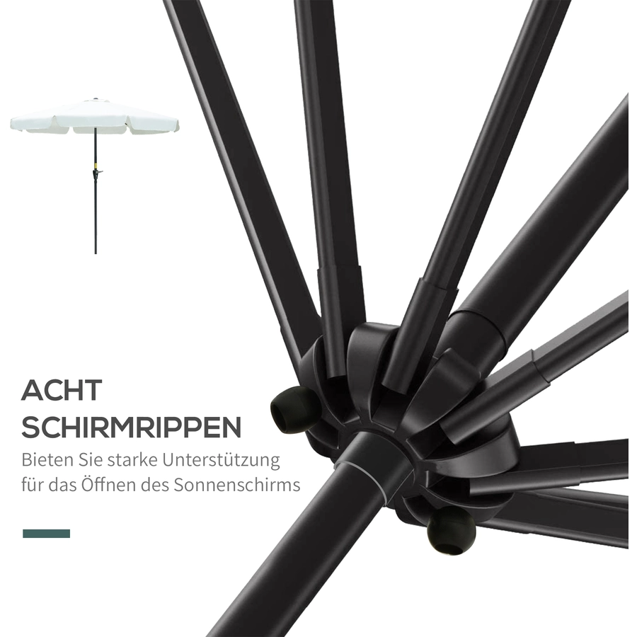 Outsunny Sonnenschirm mit Entlüftung beige