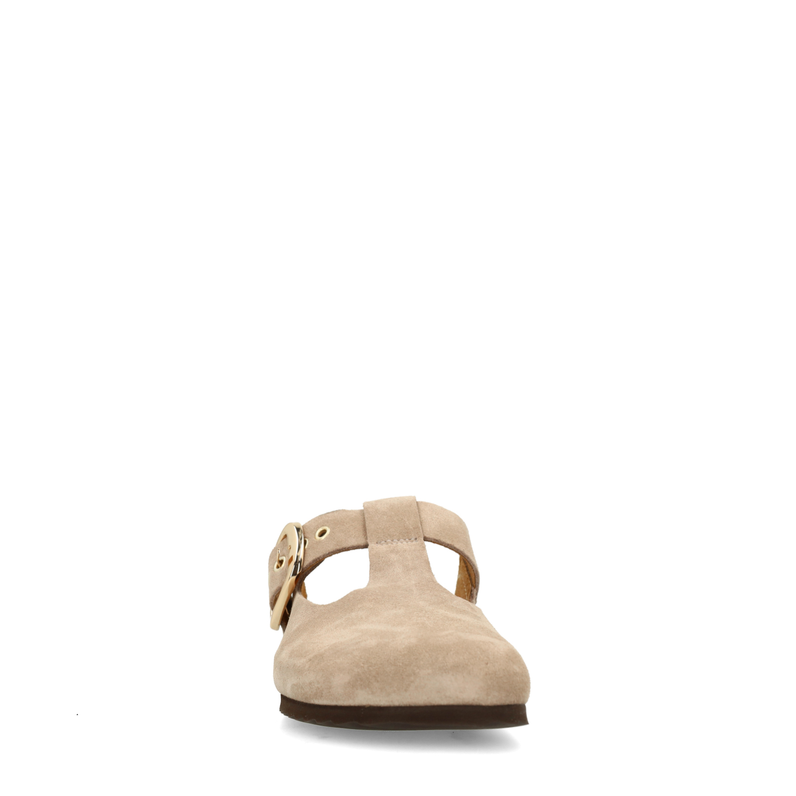 Beige/grijs suède clogs