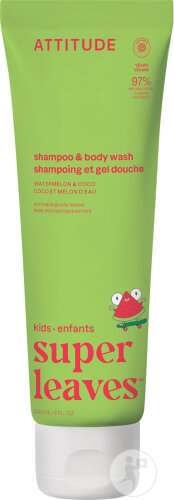Attitude Super Leaves Enfants Shampoing 2en1 Coco Et Melon D'Eau Tube 240ml