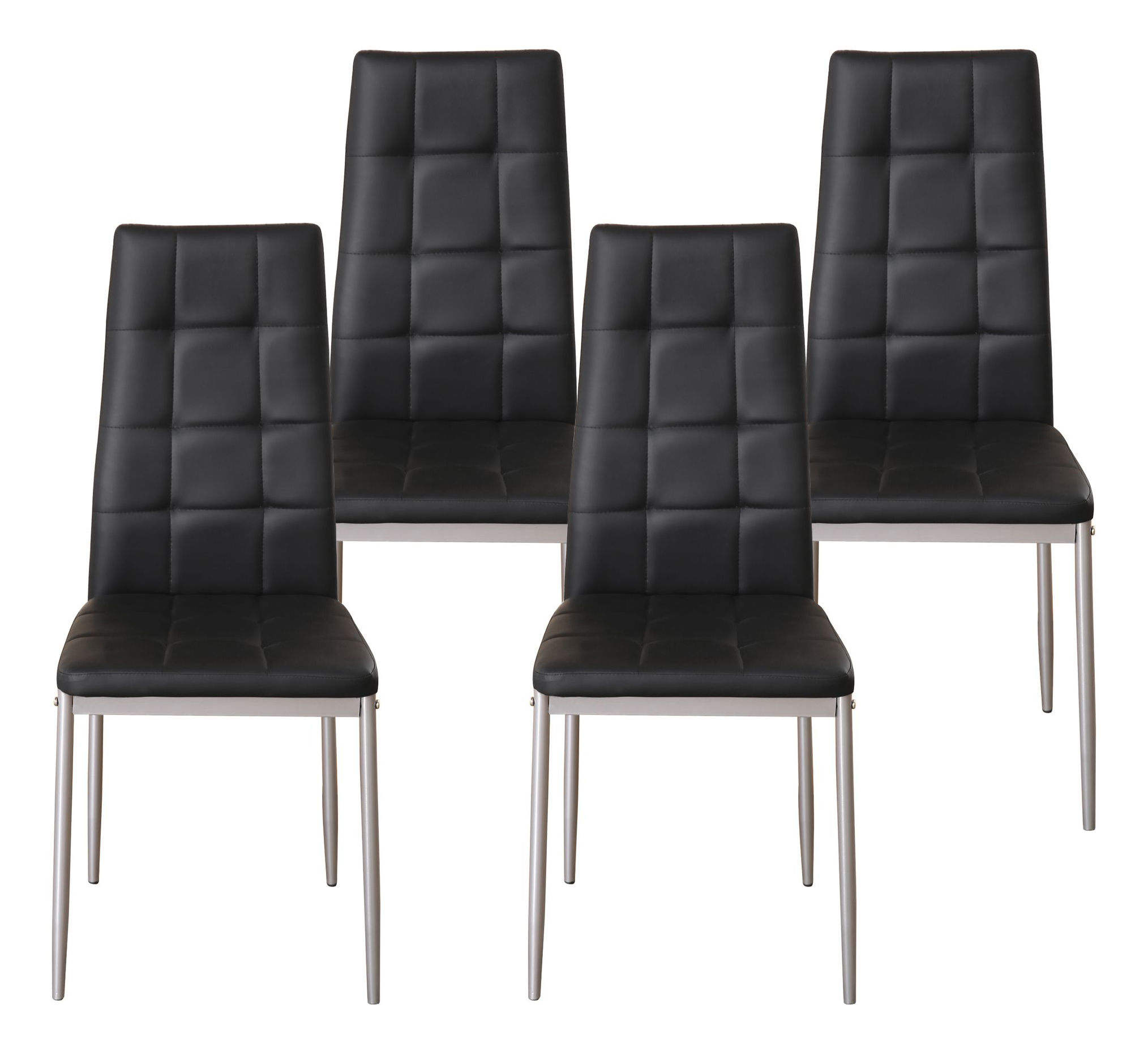 Esszimmerstuhl Leder MARC 4er Set schwarz