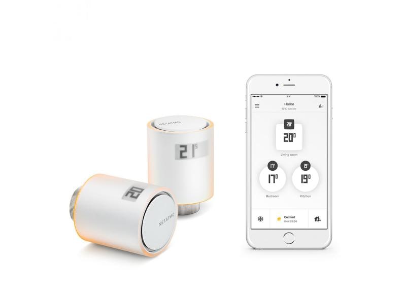 Netatmo Comfort Smarter Thermostat 3 Stück Netatmo 3x zusätzliche Smarte Heizkörperthermostate