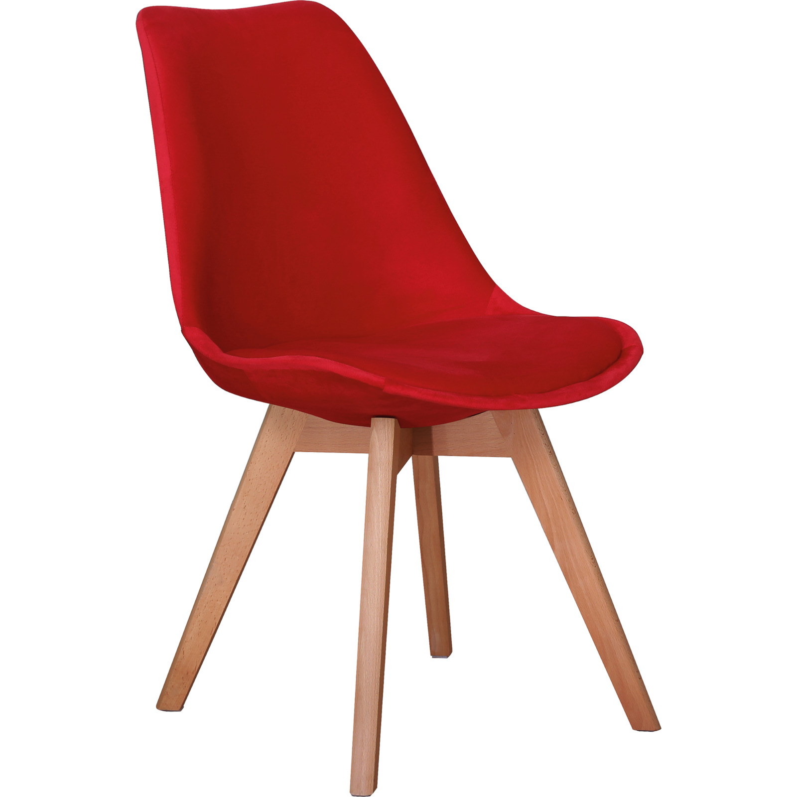 Polsterstuhl Tim Samt-Optik rot