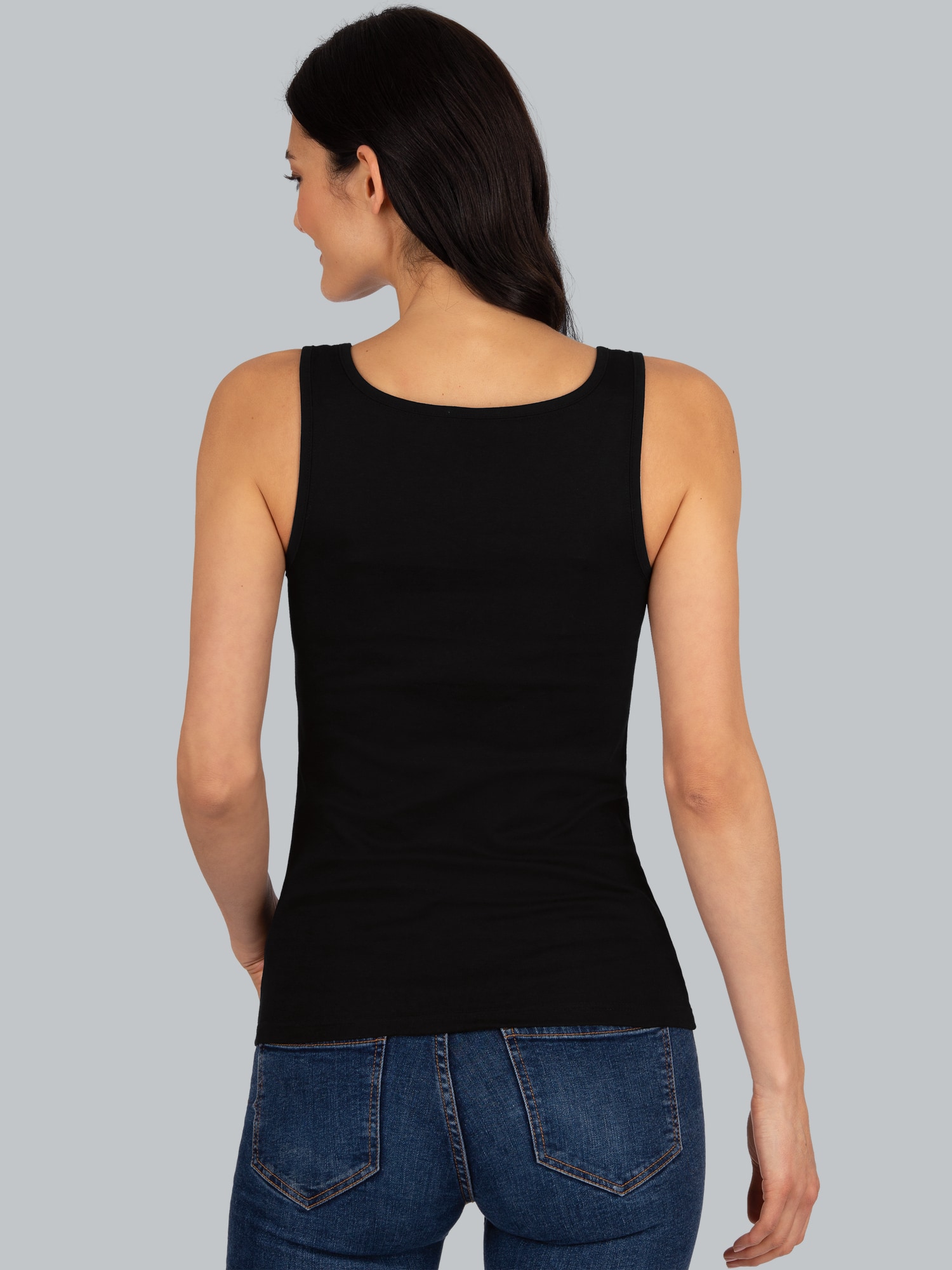 Trägershirt mit Kristallsteinen Schwarz