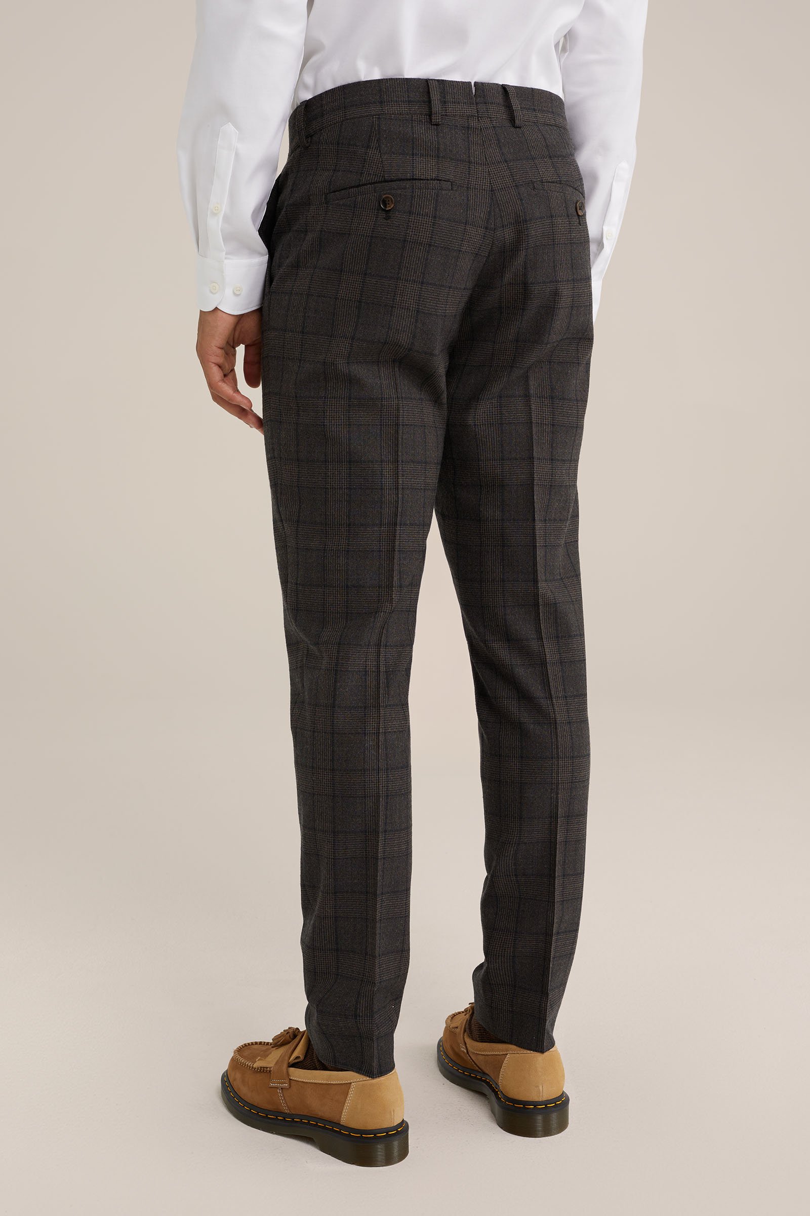 premium wol mix pantalon met ruitdessin Van Gils Bruin