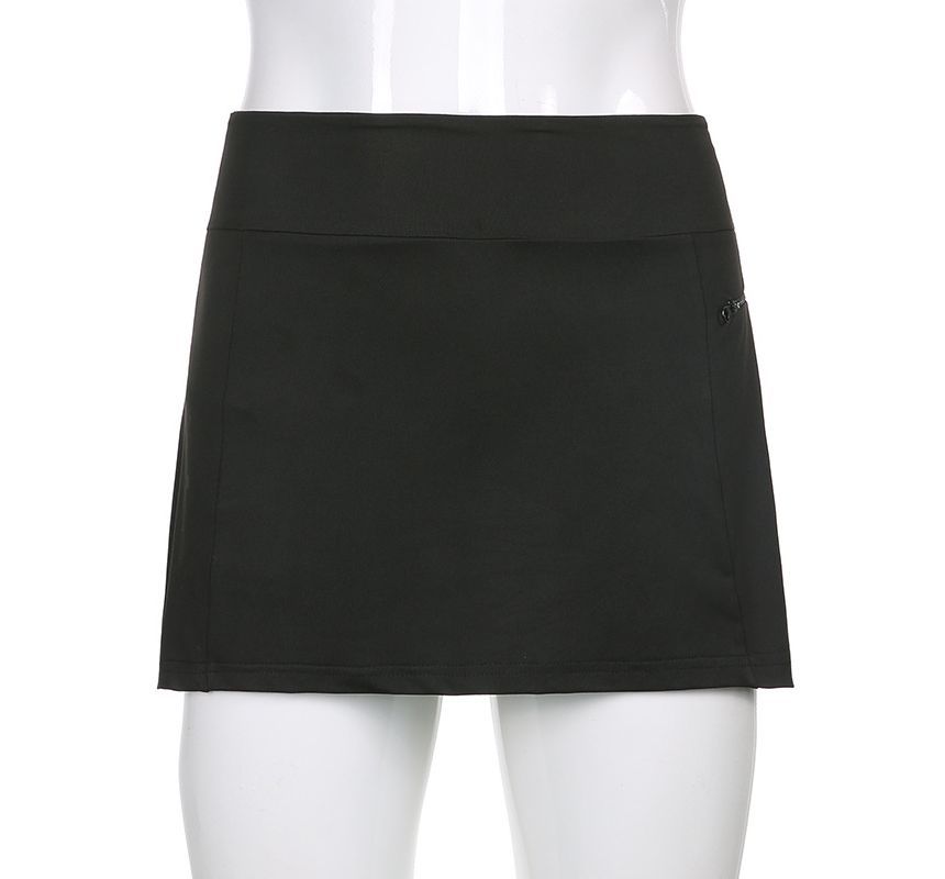 BrickBlack - Mini A-lijn rok met hoge taille