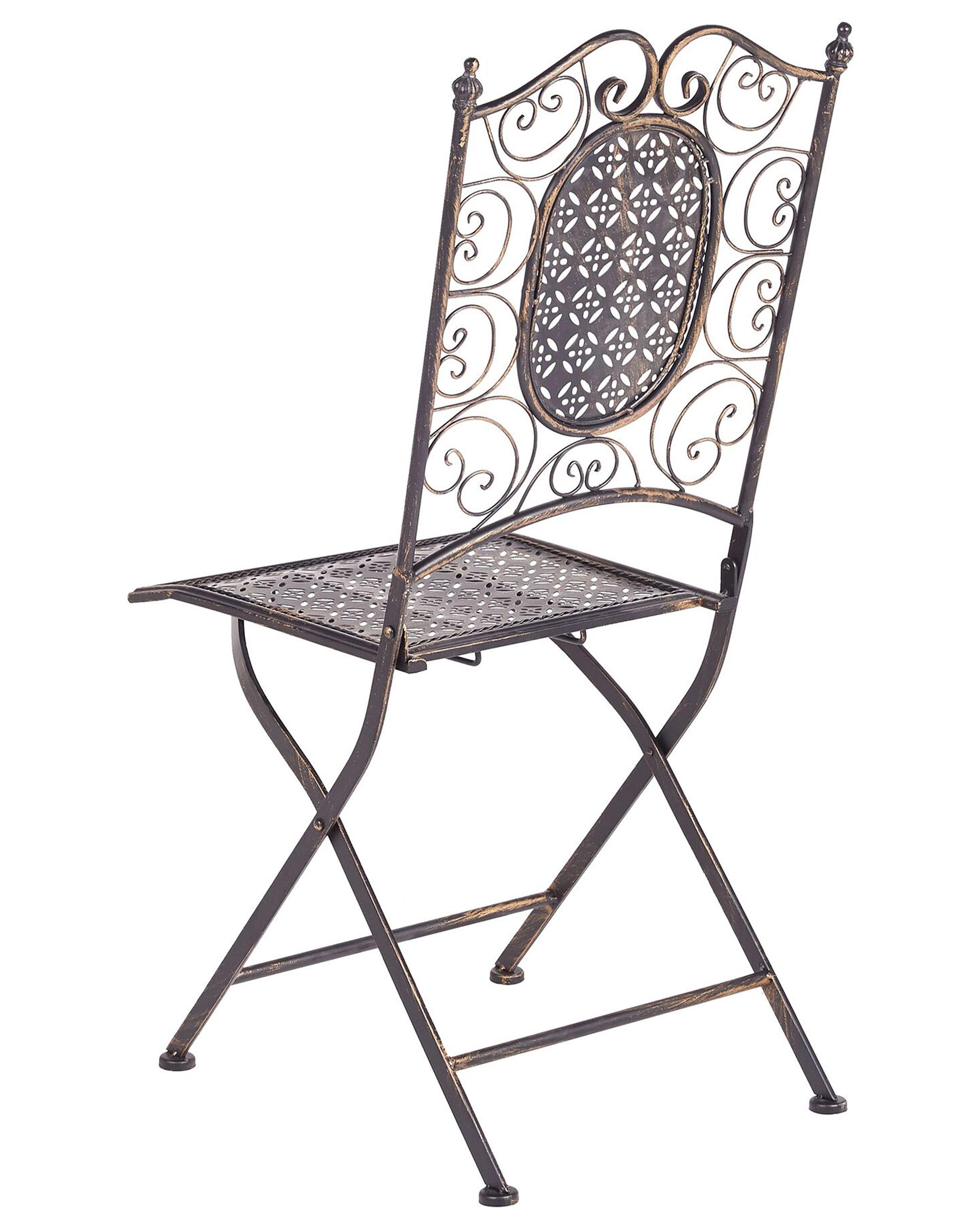 Set van 2 tuinstoelen BORMIO inklapbaar Metaal Zwart