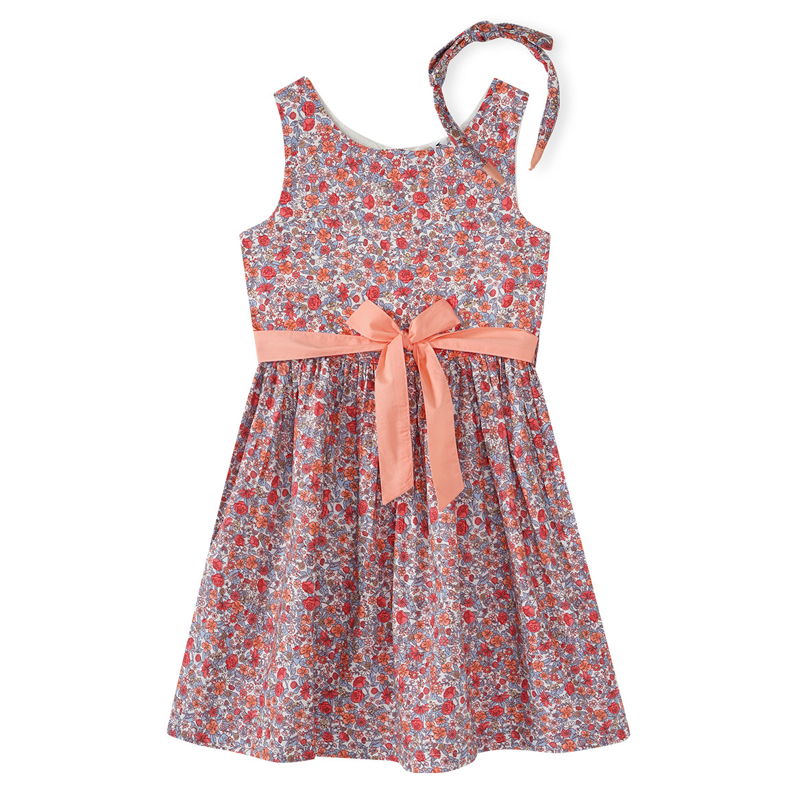 Yigga Festliches Mädchen Kleid und Haarreif pink / hellblau / apricot