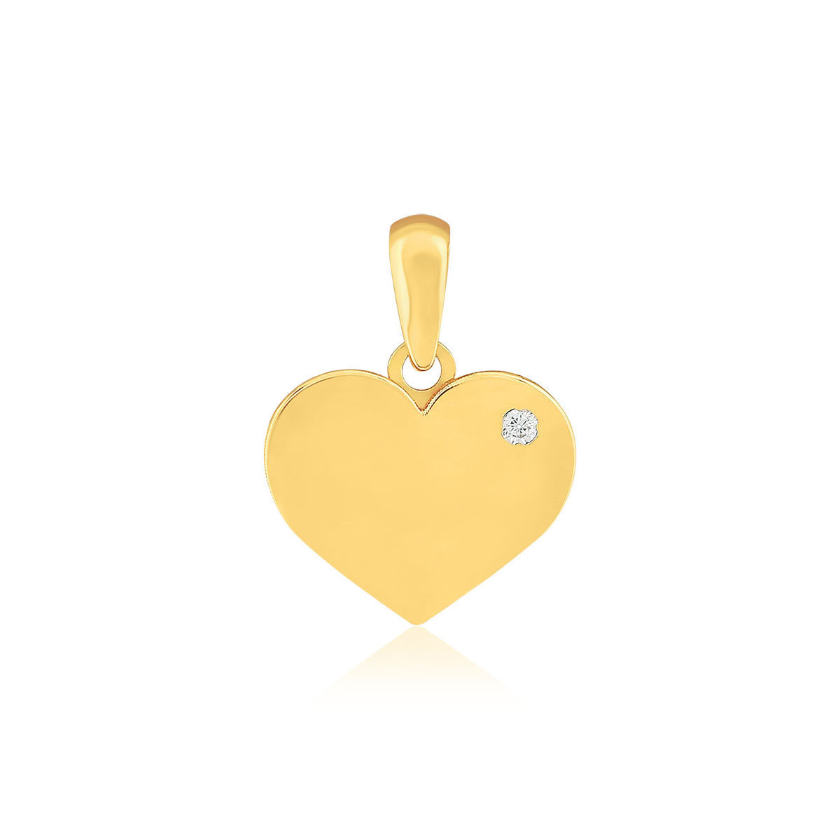 Pendentif or 375 jaune coeur et zirconia