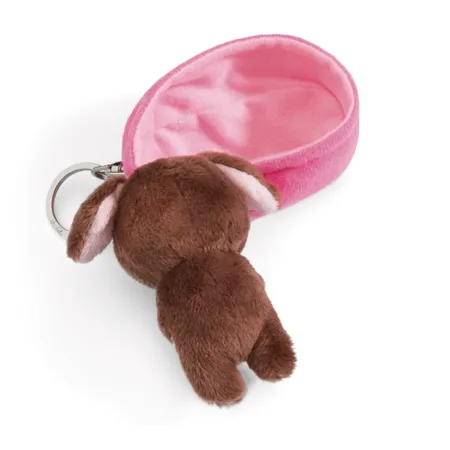 NICI Schlüsselanhänger Sleeping Pets Hund 8cm braun