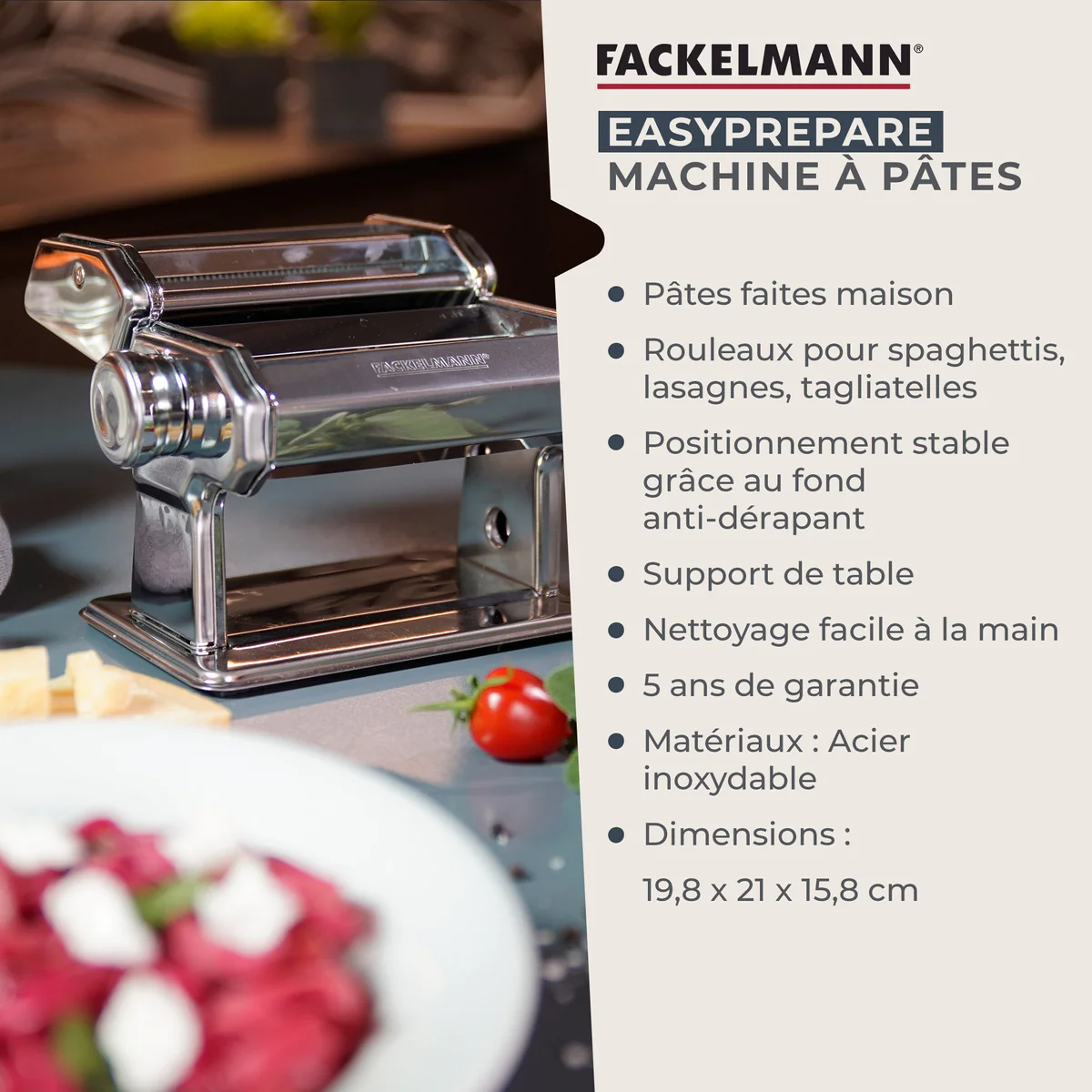 Machine à pâtes manuelle Fackelmann Easy Prepare Fackelmann
