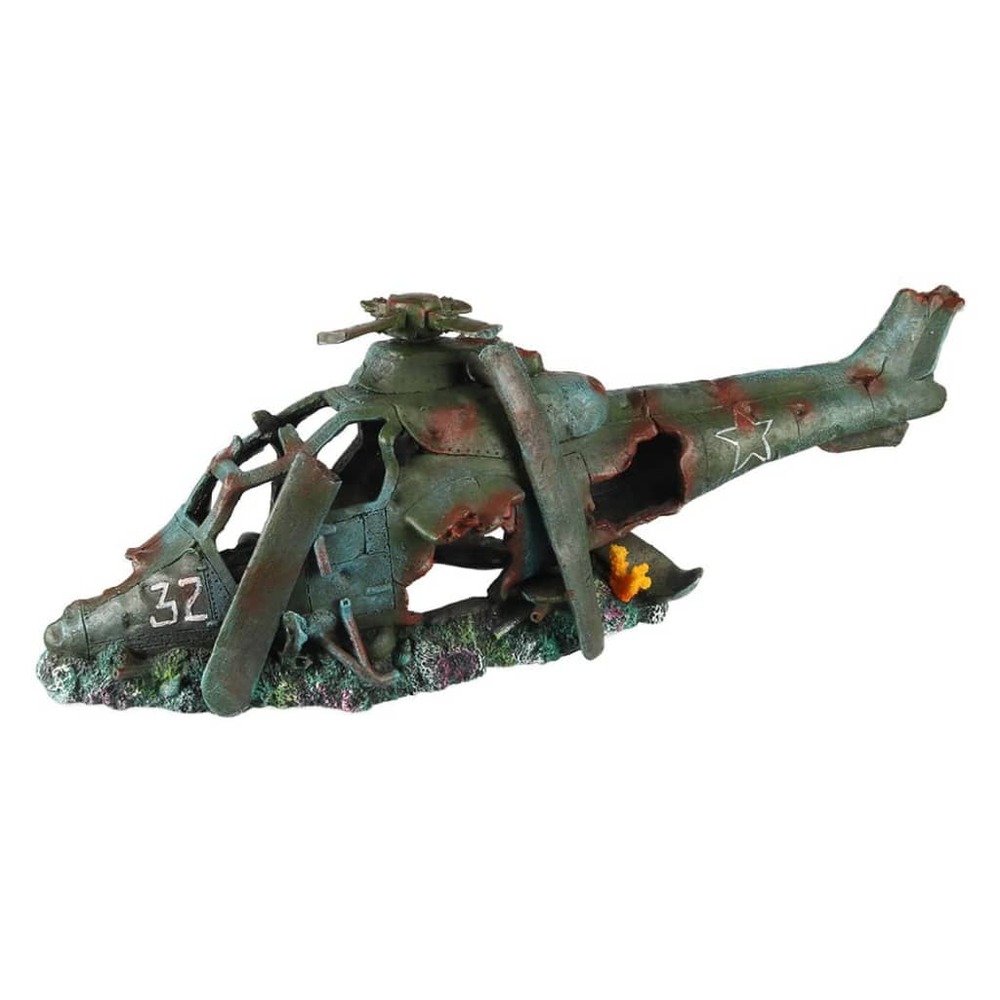 Hélicoptère 74,5x22,5x25 cm polyrésine