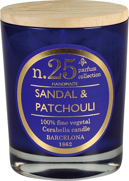 Cerabella geurkaars Sandal & Patchouli bloemig 40 uur D 8 H 12 cm