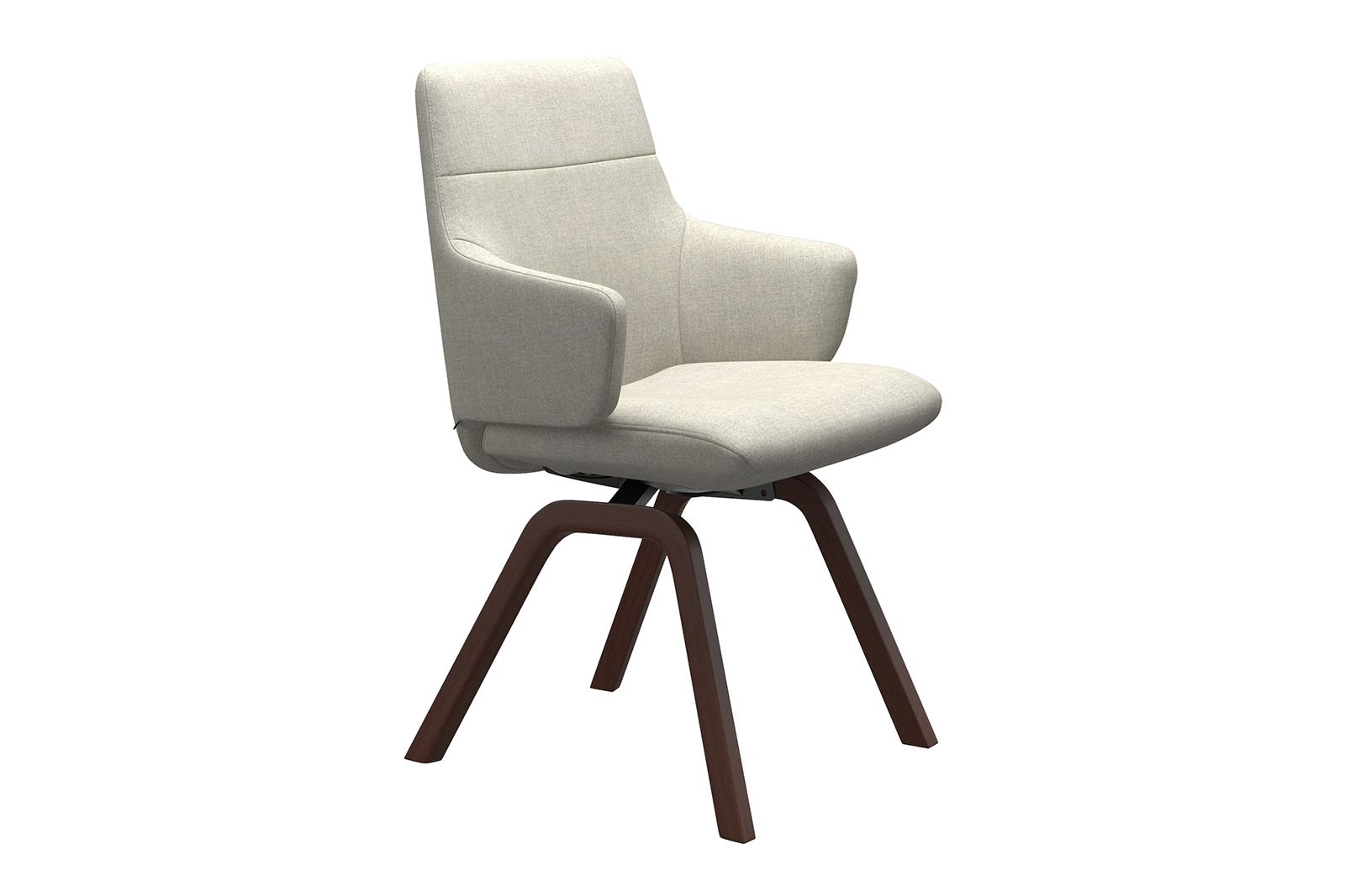 Mint spisestol I tekstil Clover 81 Light Beige med understell i valnøtt.