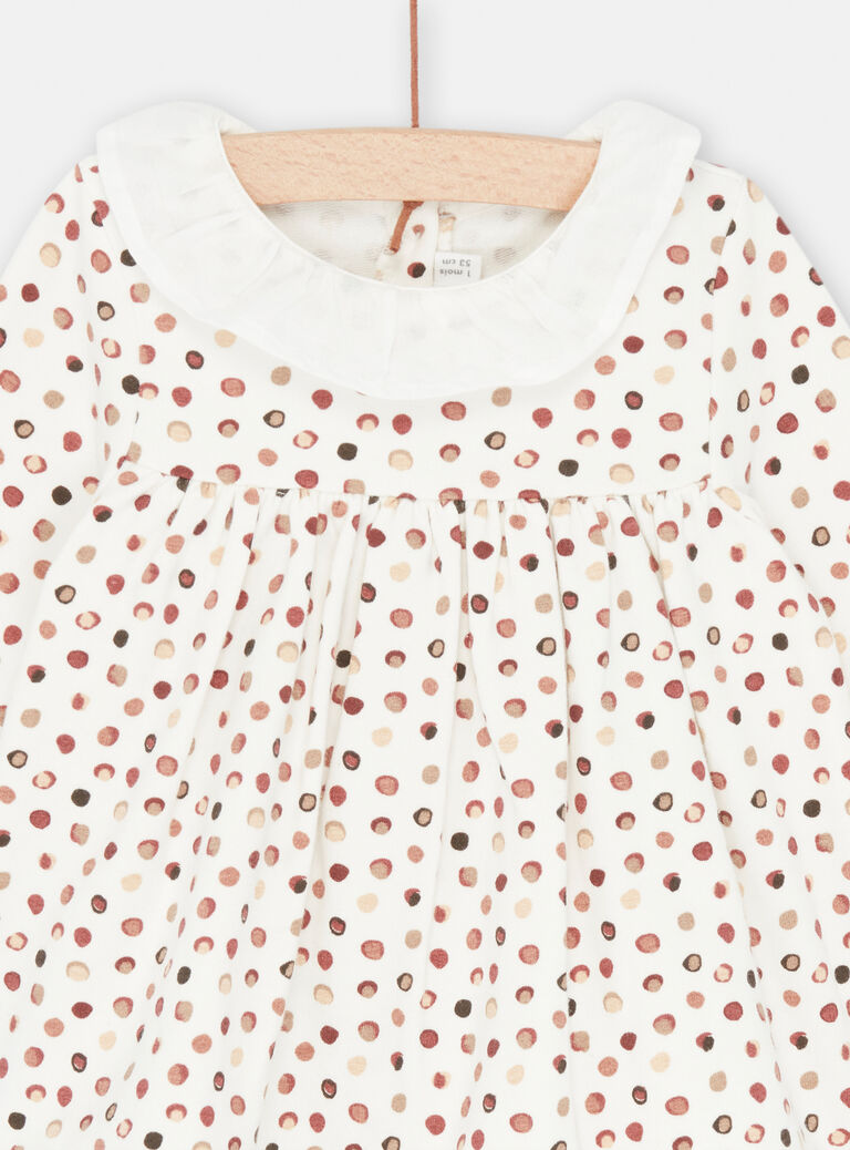 Ensemble robe et legging blanc et marron