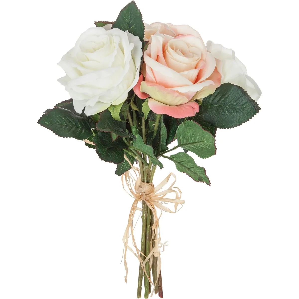 Atmosphera, Createur D'Interieur Bouquet de 7 Roses - Blanc/Rose