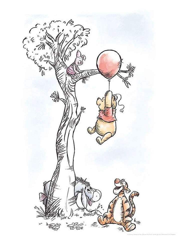 Komar Bild »Winnie the Pooh Hang on« Disney 1 Stk. tlg. Wandbild zur Dekoration im Kinderzimmer - ohne Rahmen