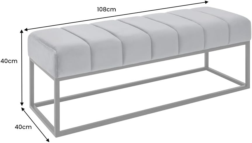 Riess Ambiente Moderne Sitzbank Petit BEAUTÉ - 110cm - Mint Samt - schwarzes Gestell