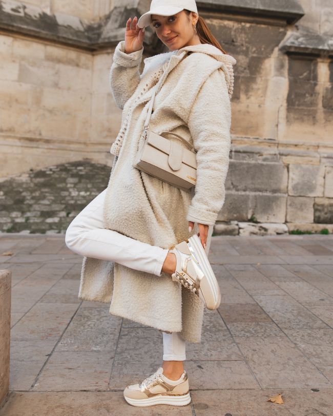 Basket femme beige semelle épaisse - Shiraz