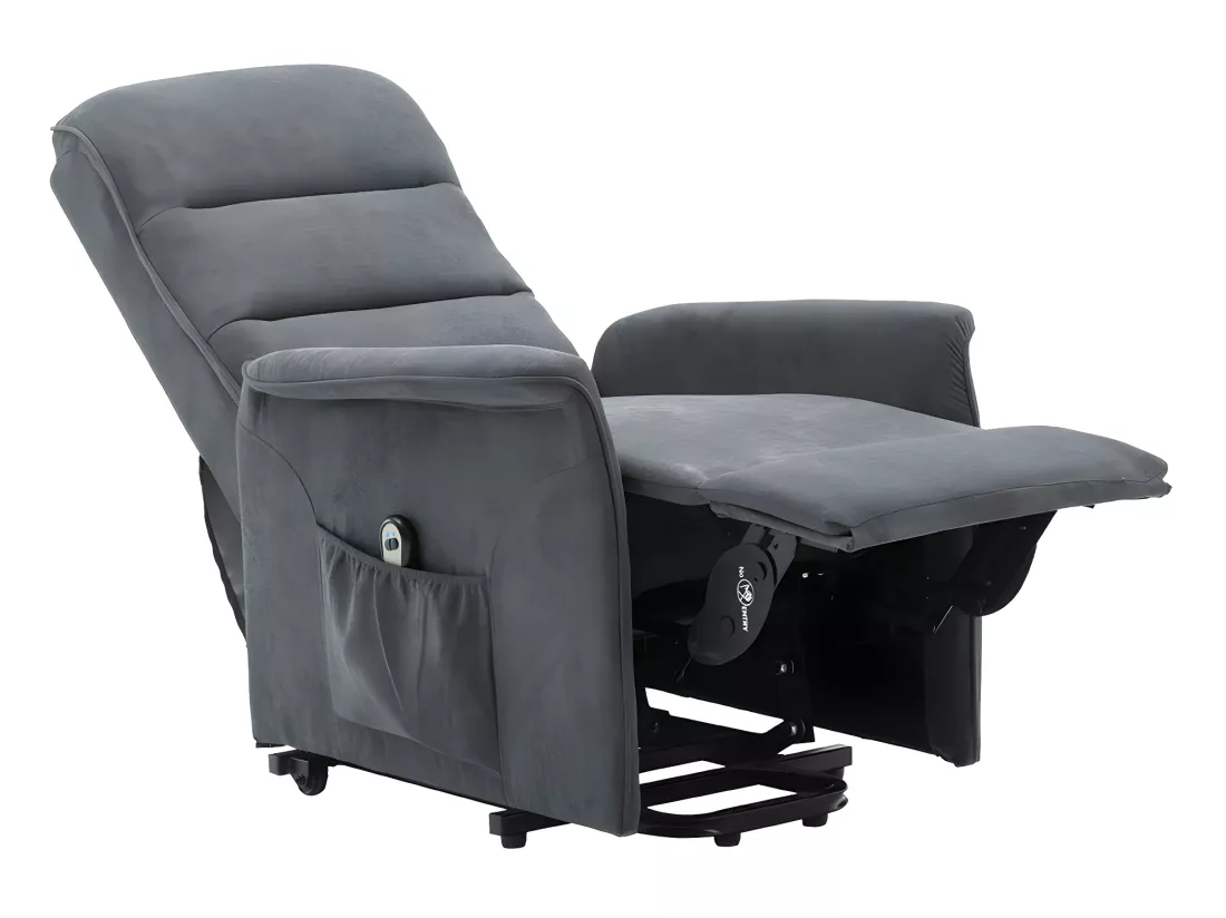 Fauteuil releveur électrique en tissu anthracite CAPUCINE
