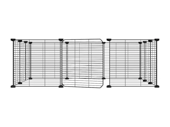 Cage animaux de compagnie à 12 panneaux et porte Noir 35x35 cm