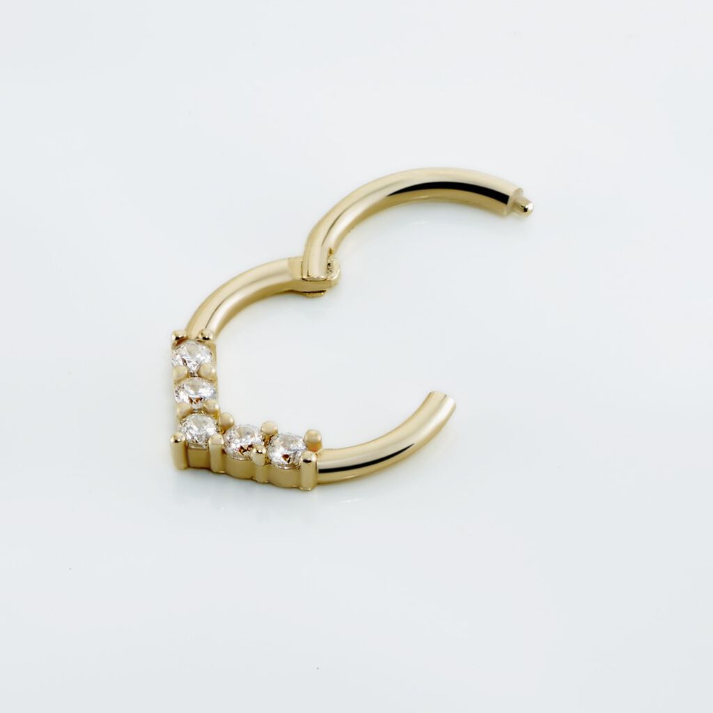 Piercing D'oreille Or Jaune Ailanta Oxydes De Zirconium