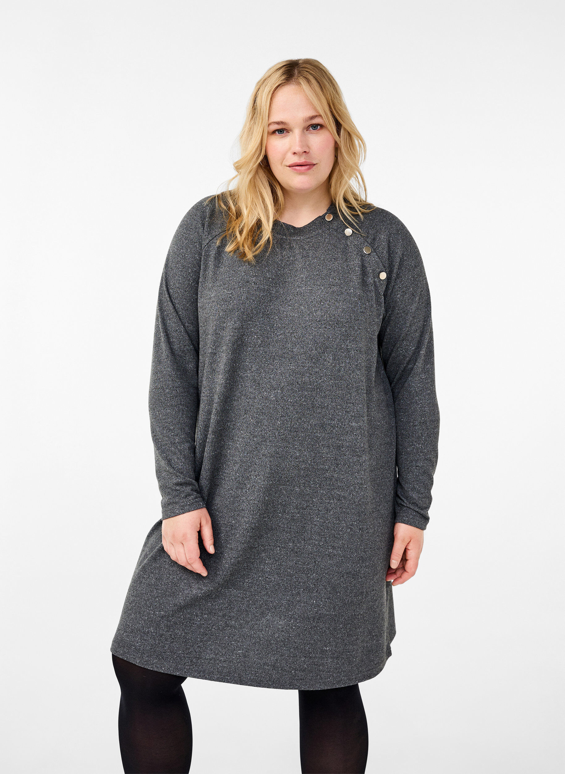 Jersey kjole med knapper