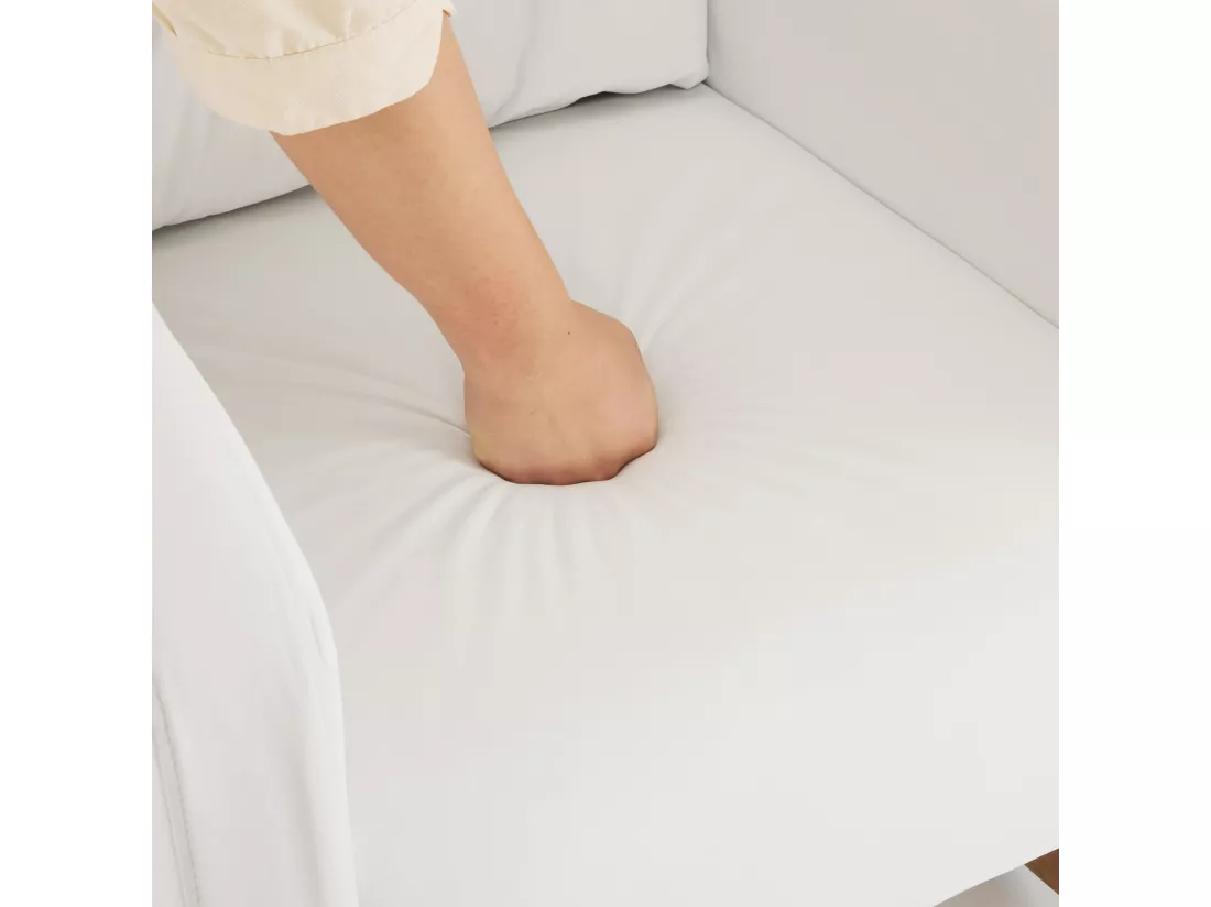 Fauteuil à bascule - pieds en bois massif - Blanc