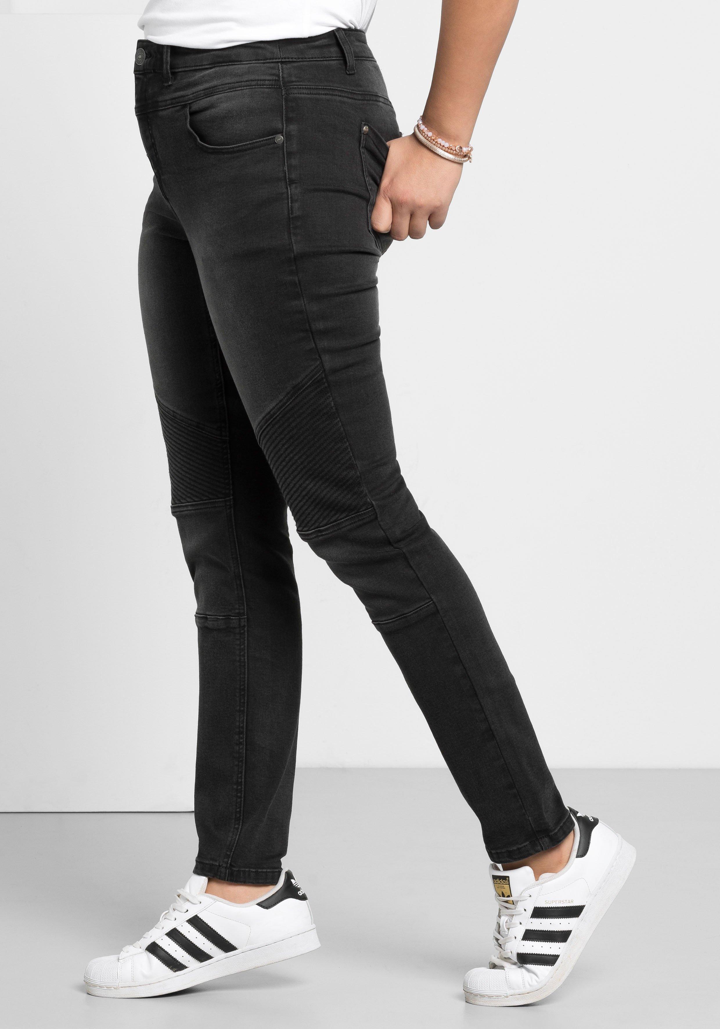 Skinny Power-Stretch-Jeans im Biker-Look
