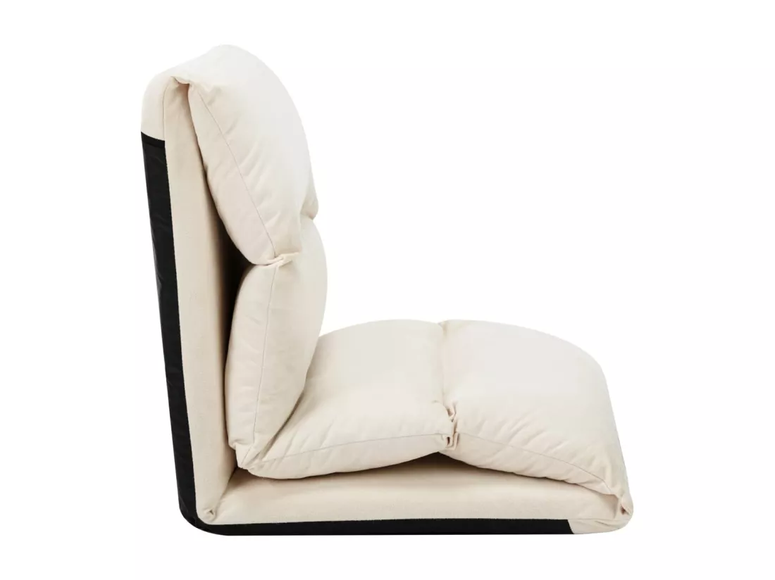 Prolenta Premium - Chaise pliable de sol Crème Microfibre