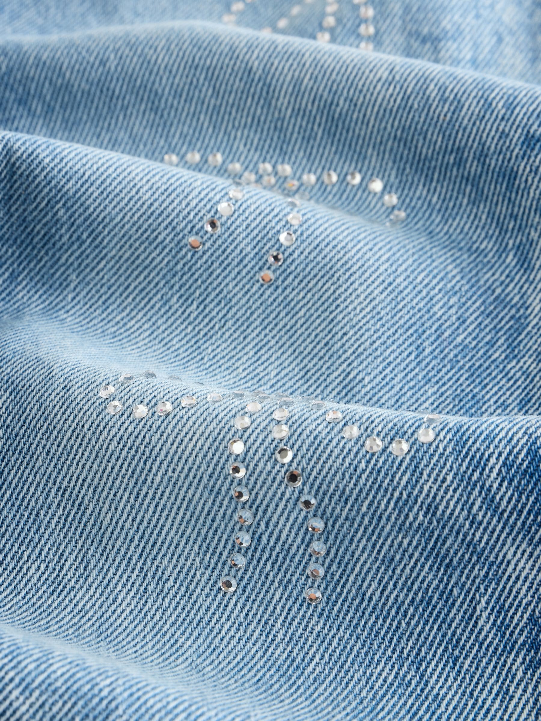 Normaal blauw - Wide Floral Print Embellished Jeans (3-16yrs)