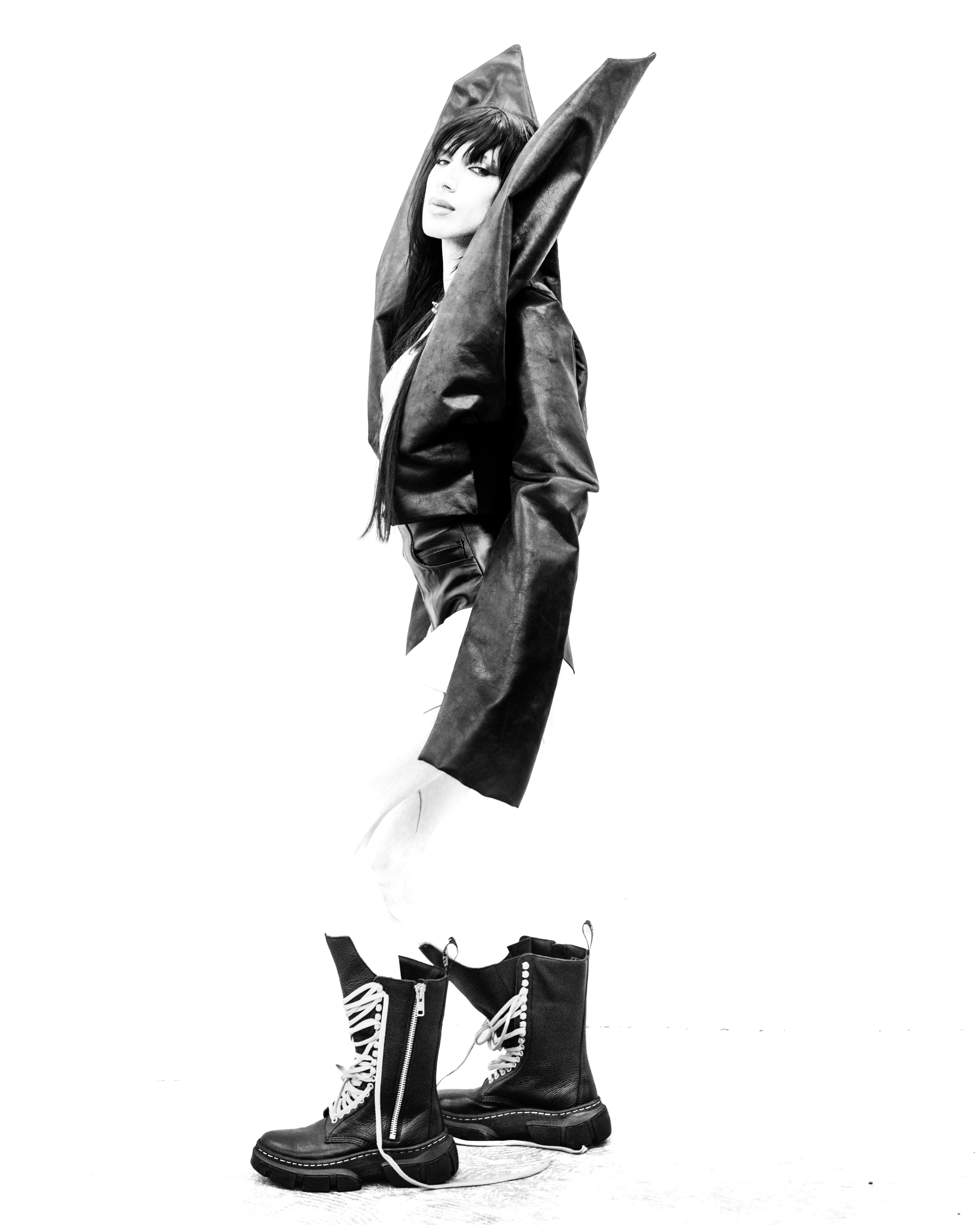 1918 Rick Owens DMXL Tall Leather Lace Up Boots