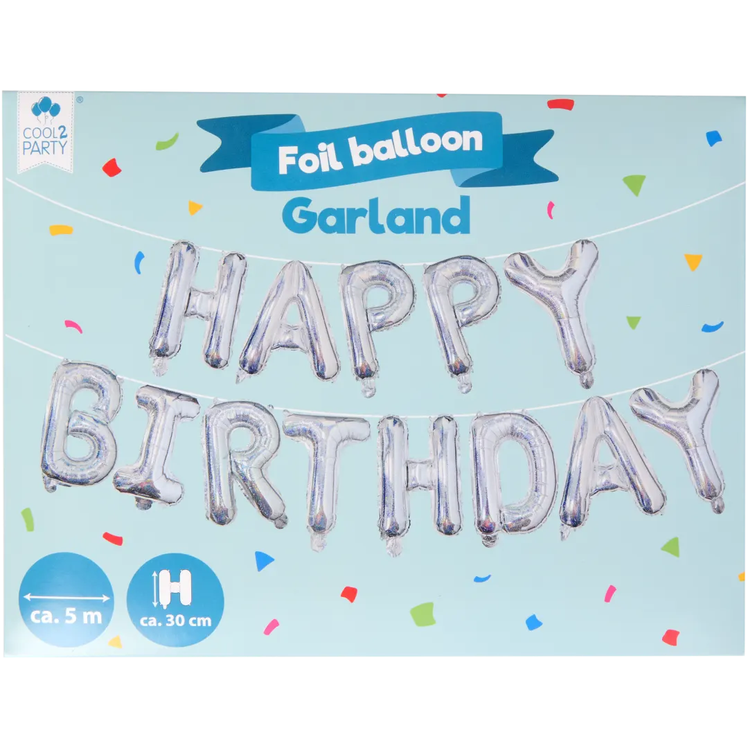 Guirlande de ballons mylar Cool2Party Happy Birthday