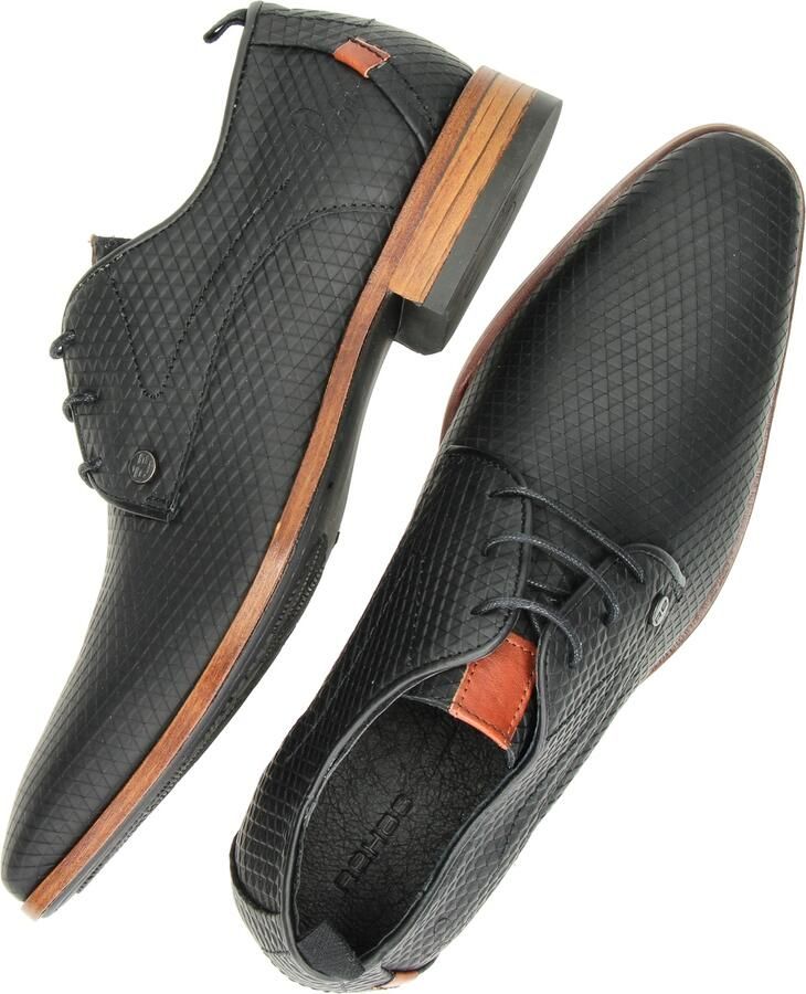 Rehab Footwear Greg Triangle | Lage zwarte nette veterschoenen