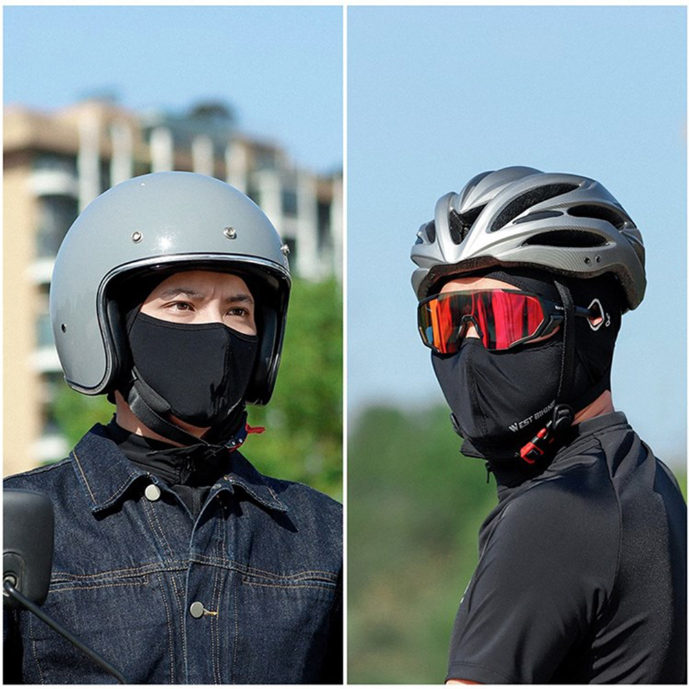 Atmungsaktive Sturmhaube Motorrad Halstuch Kühlende UV Gesichts Schutzmaske - Schwarz