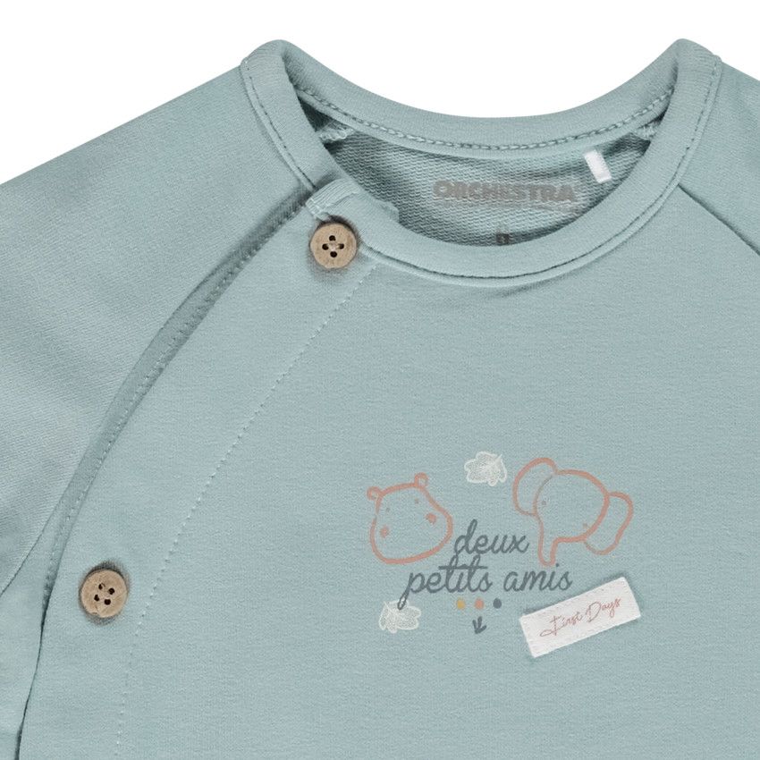 Ensemble 2 pièces matelassé pour bébé - Bleu moyen