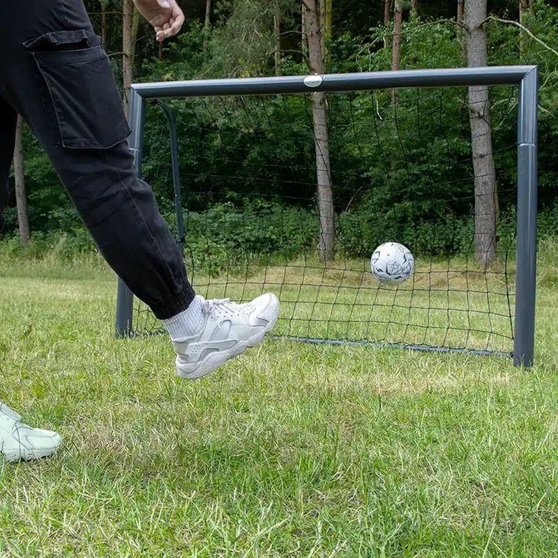 Voetbaldoel - Cristiano - Zwart - Staal - Inclusief Grondankers