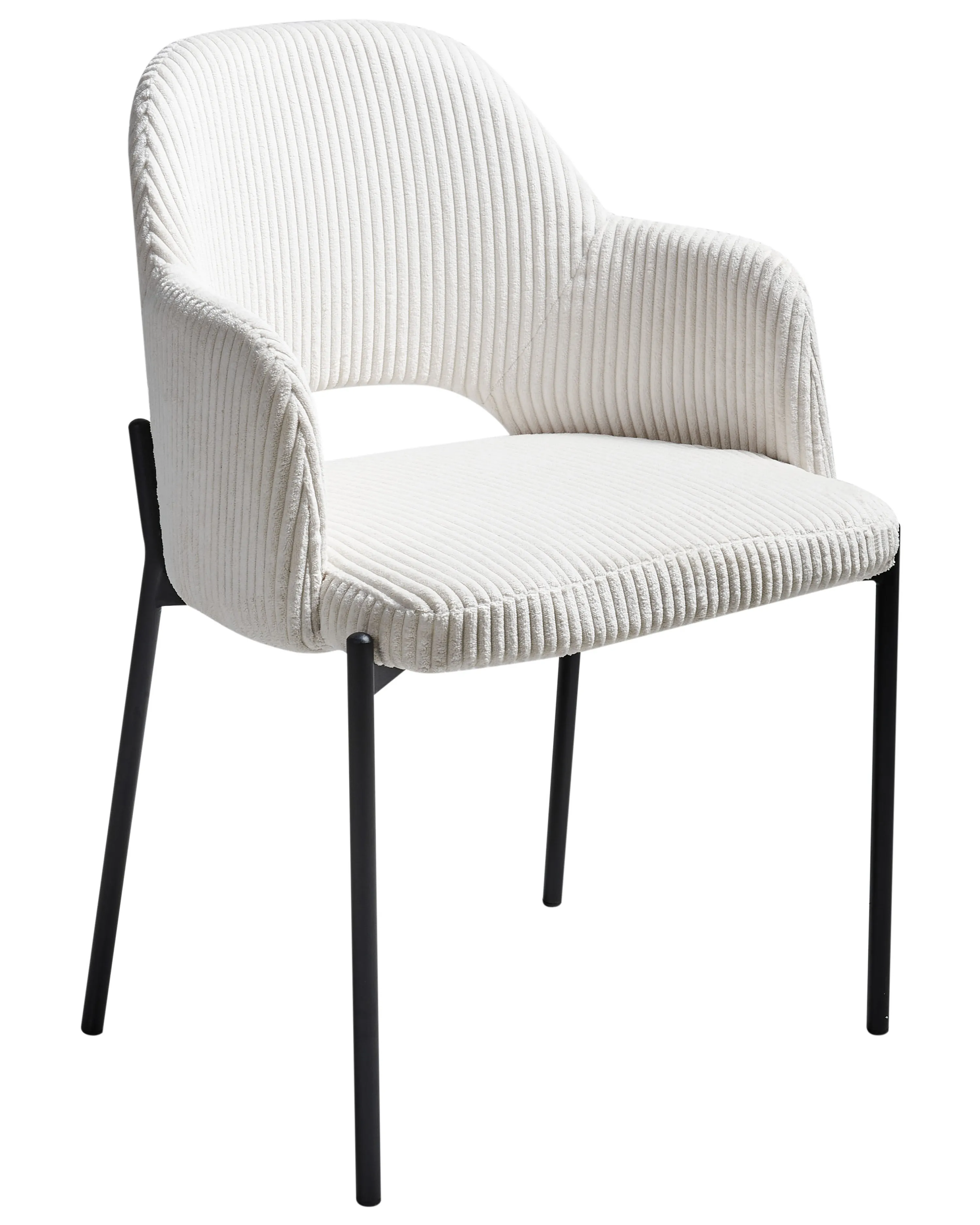 Set van 2 eetkamerstoelen RATON Corduroy Gebroken wit