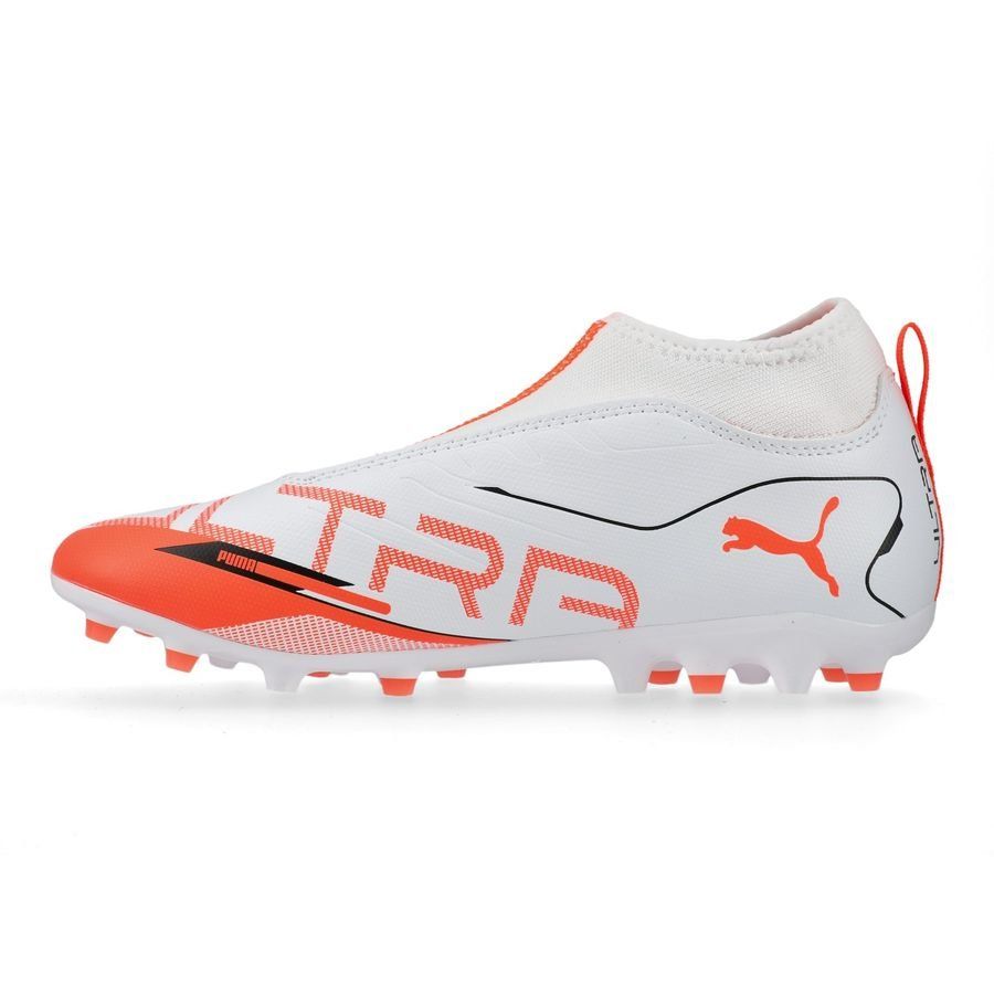 PUMA Ultra 5 Match   Laceless MG Unlimited - Blanc/Noir/Glowing Red Enfant