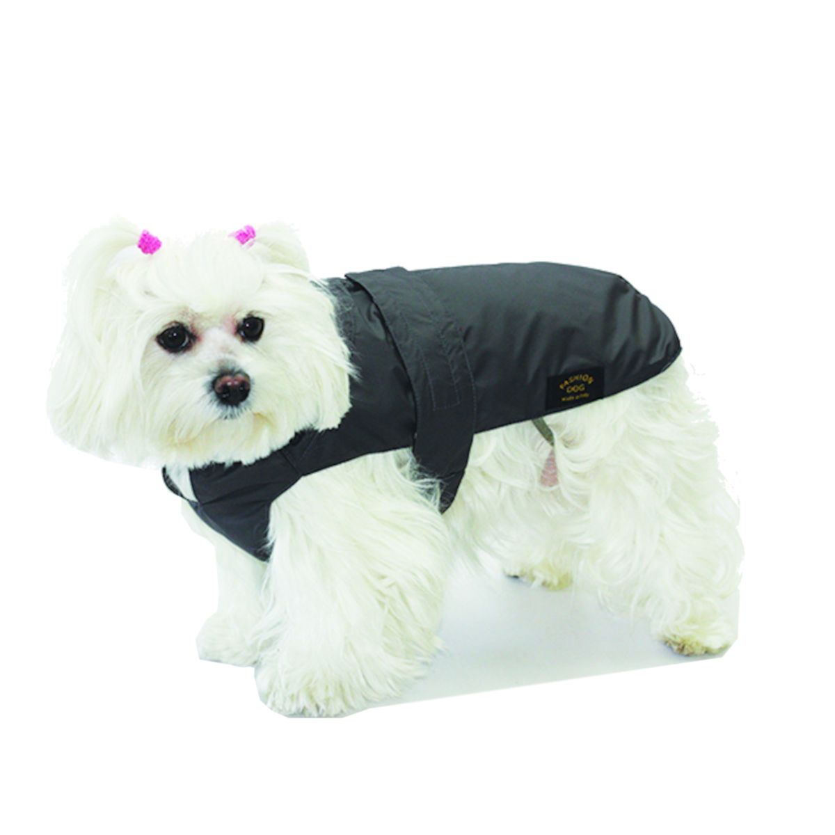 Fashion Dog Hundemantel mit Kunstpelz-Futter - Schwarz - 36 cm