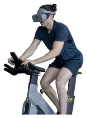 Fit Immersion Casque de réalité virtuelle (Lunettes 3D) PRO-2X : Kit d'entrainement vélo intérieur (Cyclisme) VR Autonome (sans téléphone) Gris