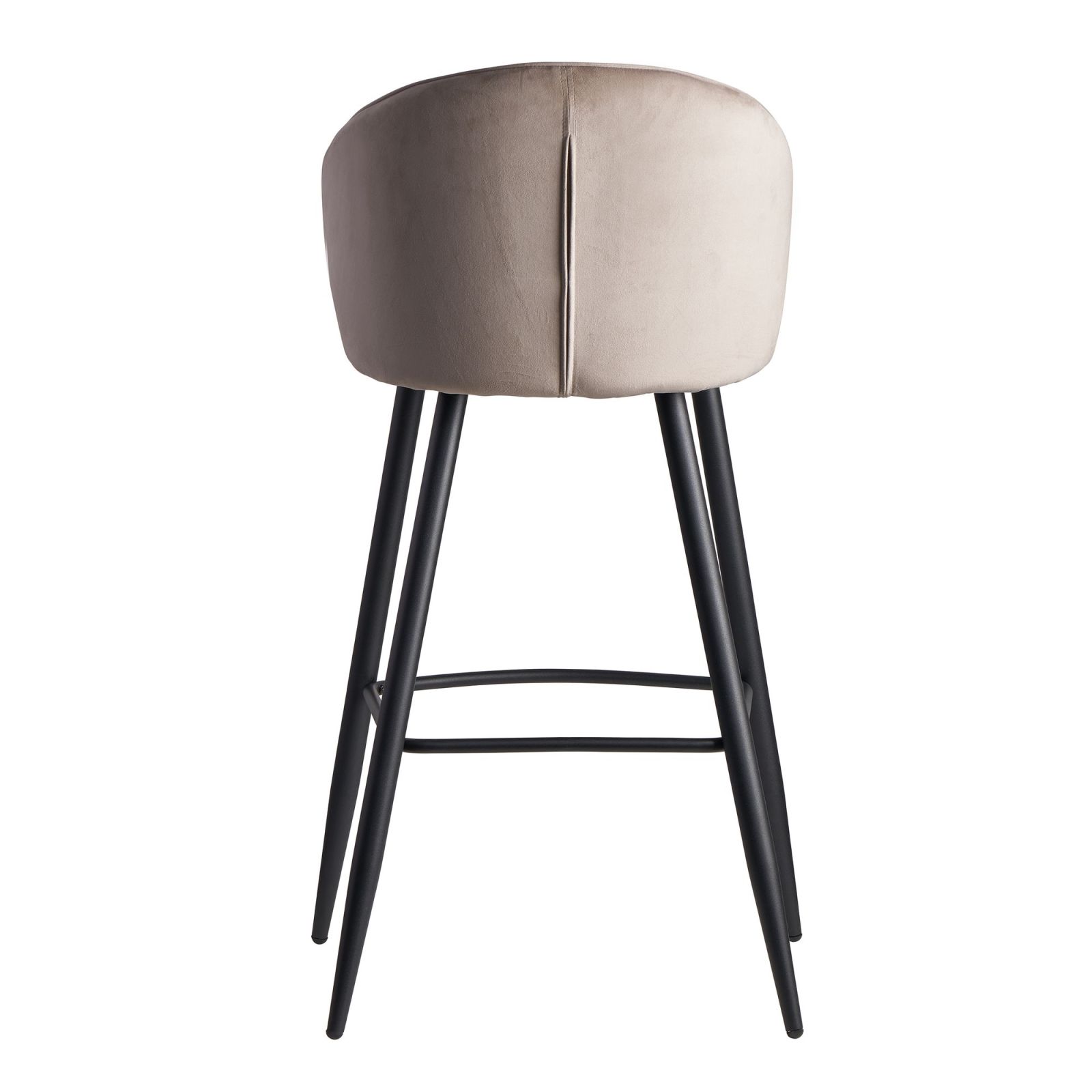 Barhocker - beige-schwarz - Samt