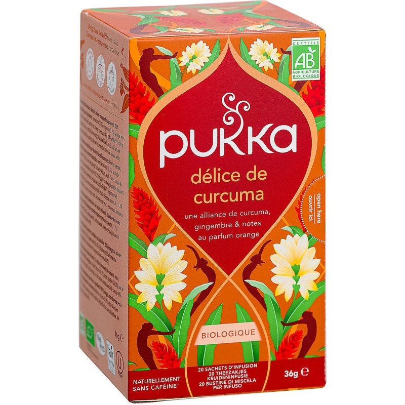 Infusion curcuma tonique Bio Pukka - Boîte de 20 sachets