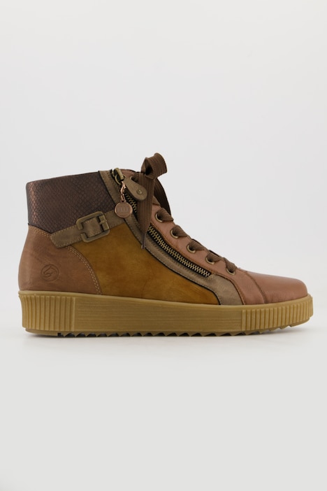Leder-Sneaker, Remonte x Elle, Snake-Metallic, Weite G