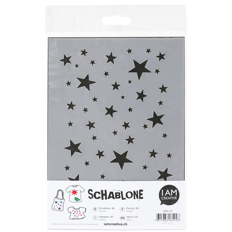 I AM CREATIVE Schablone Sterne, 25 cm