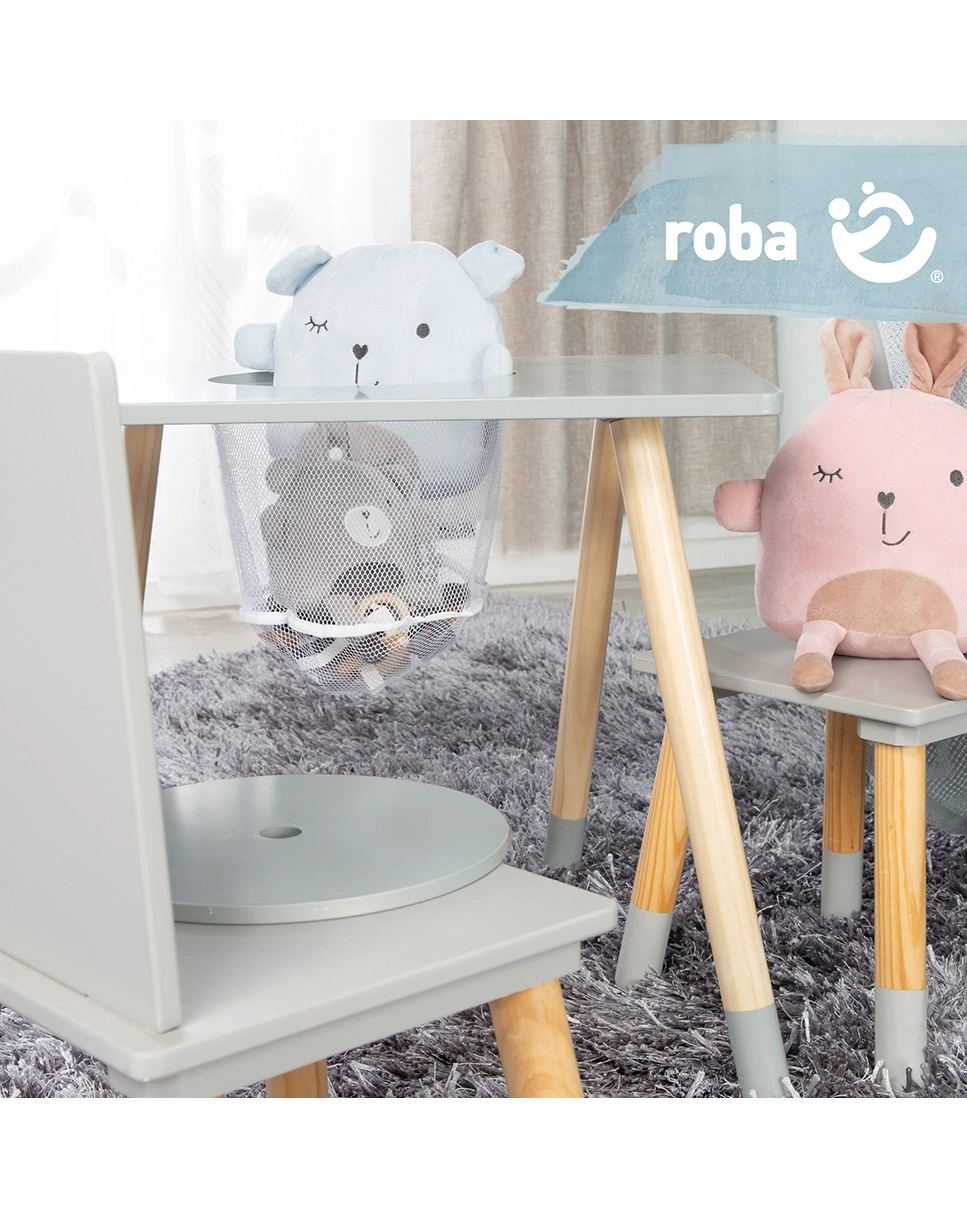 Kindersitzgruppe Holz (Farbe: grau)