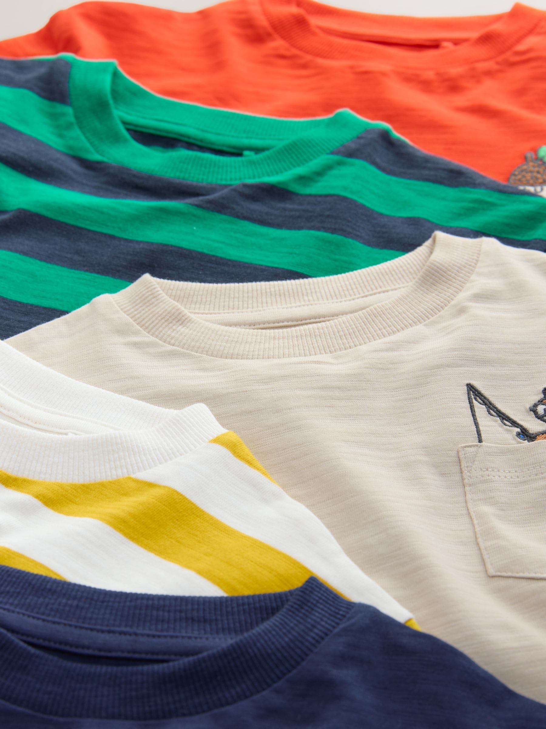 Fleurig met dierenprint - Set van 5 T-shirts met lange mouwen (3 mnd-7 jr)