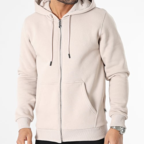 Sweat Zippé Capuche Beige